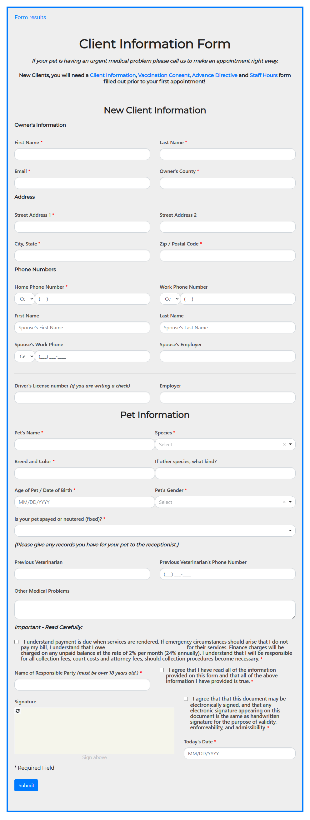 Custom Online Forms